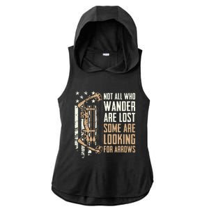 Not All Are Lost Some Looking For Arrows Bow Funny Archery Ladies PosiCharge Tri-Blend Wicking Draft Hoodie Tank