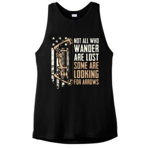 Not All Are Lost Some Looking For Arrows Bow Funny Archery Ladies PosiCharge Tri-Blend Wicking Tank