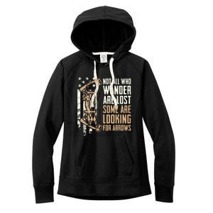 Not All Are Lost Some Looking For Arrows Bow Funny Archery Women's Fleece Hoodie