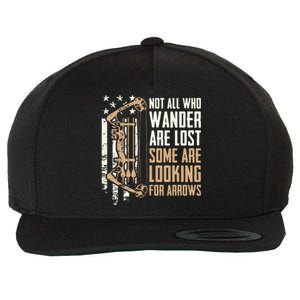 Not All Are Lost Some Looking For Arrows Bow Funny Archery Wool Snapback Cap