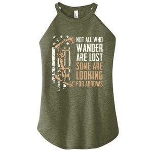 Not All Are Lost Some Looking For Arrows Bow Funny Archery Women's Perfect Tri Rocker Tank