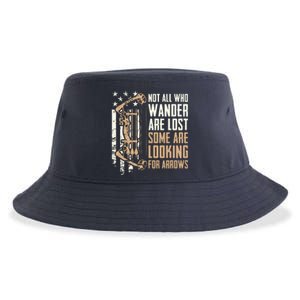 Not All Are Lost Some Looking For Arrows Bow Funny Archery Sustainable Bucket Hat