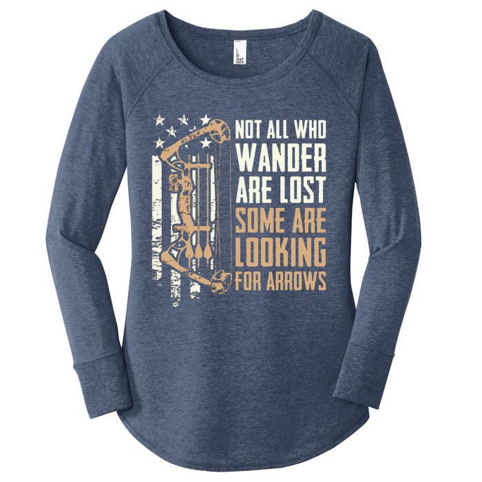 Not All Are Lost Some Looking For Arrows Bow Funny Archery Women's Perfect Tri Tunic Long Sleeve Shirt