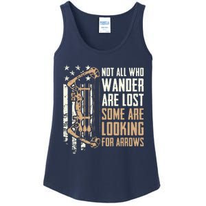 Not All Are Lost Some Looking For Arrows Bow Funny Archery Ladies Essential Tank