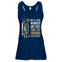 Not All Are Lost Some Looking For Arrows Bow Funny Archery Ladies Essential Flowy Tank