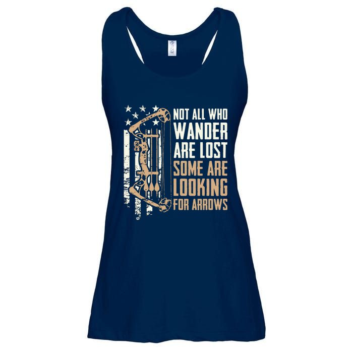 Not All Are Lost Some Looking For Arrows Bow Funny Archery Ladies Essential Flowy Tank