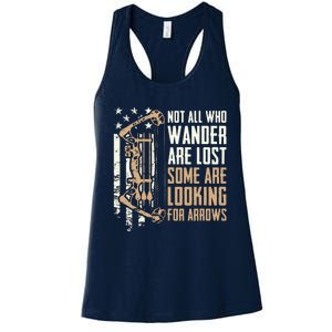 Not All Are Lost Some Looking For Arrows Bow Funny Archery Women's Racerback Tank