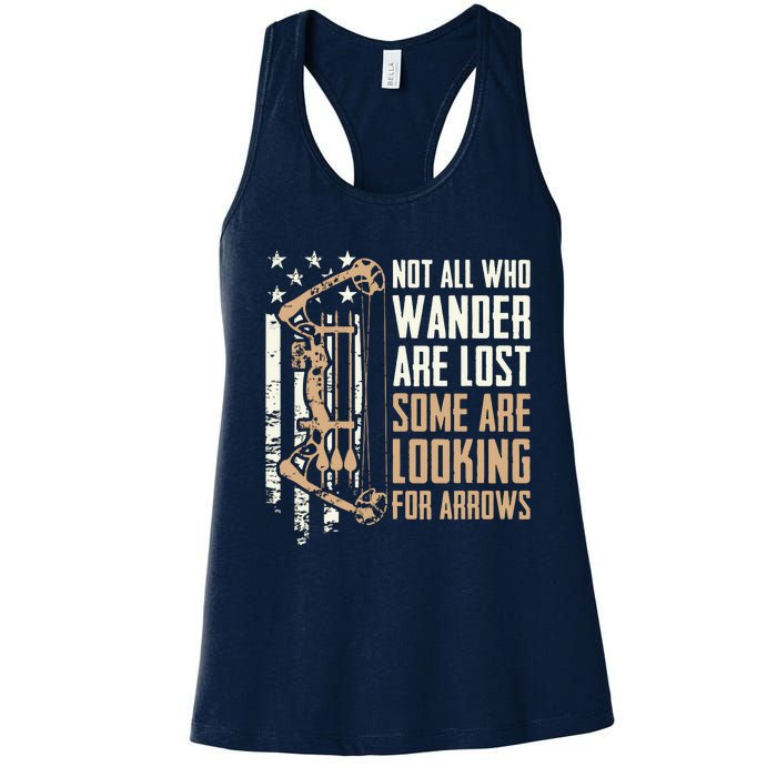 Not All Are Lost Some Looking For Arrows Bow Funny Archery Women's Racerback Tank