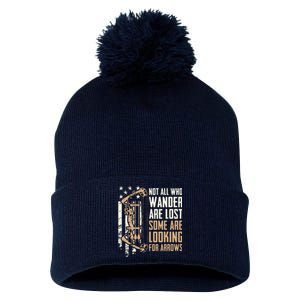 Not All Are Lost Some Looking For Arrows Bow Funny Archery Pom Pom 12in Knit Beanie