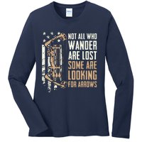 Not All Are Lost Some Looking For Arrows Bow Funny Archery Ladies Long Sleeve Shirt