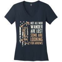 Not All Are Lost Some Looking For Arrows Bow Funny Archery Women's V-Neck T-Shirt