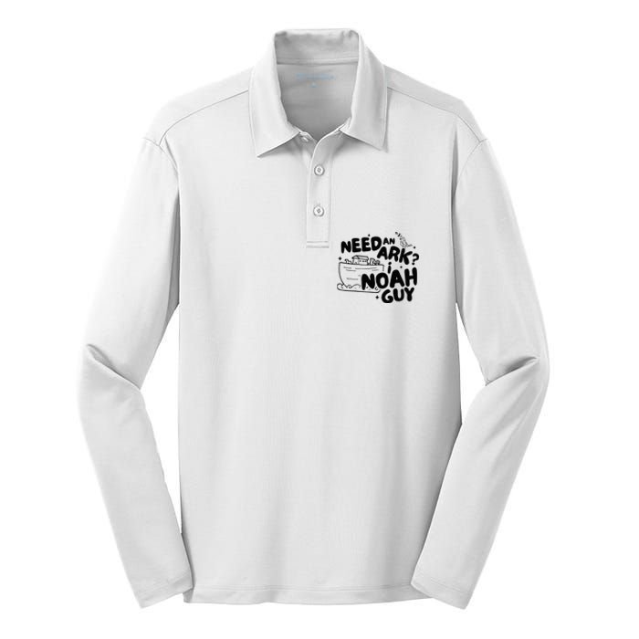 Need An Ark I Noah Guy NoahS Story Pun Humor Fishingman Silk Touch Performance Long Sleeve Polo