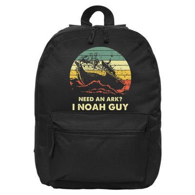 Need An Ark I Noah Guy Christian Jesus Retro Funny 16 in Basic Backpack