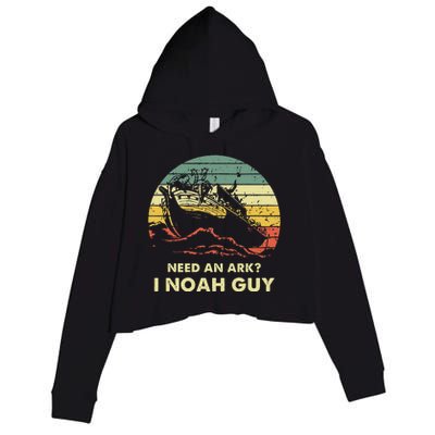 Need An Ark I Noah Guy Christian Jesus Retro Funny Crop Fleece Hoodie