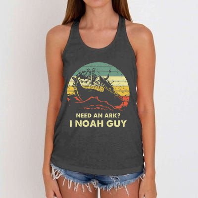 Need An Ark I Noah Guy Christian Jesus Retro Funny Women's Knotted Racerback Tank