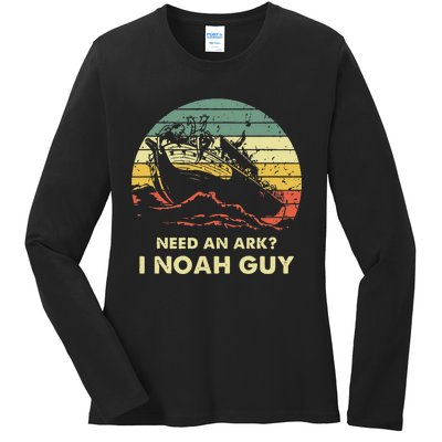 Need An Ark I Noah Guy Christian Jesus Retro Funny Ladies Long Sleeve Shirt