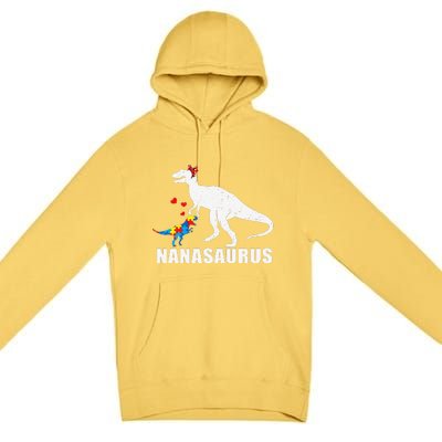 Nanasaurus Autism Awareness Autism Mother's Day Premium Pullover Hoodie