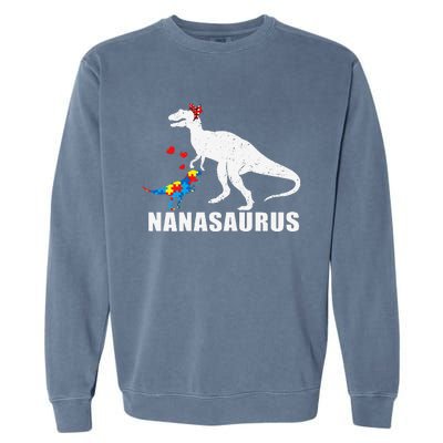 Nanasaurus Autism Awareness Autism Mother's Day Garment-Dyed Sweatshirt