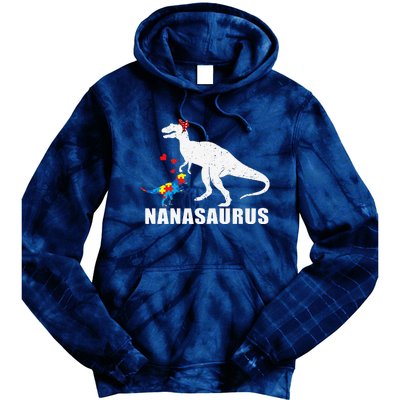 Nanasaurus Autism Awareness Autism Mother's Day Tie Dye Hoodie