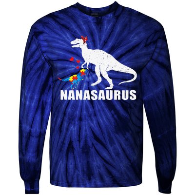 Nanasaurus Autism Awareness Autism Mother's Day Tie-Dye Long Sleeve Shirt