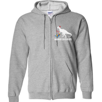 Nanasaurus Autism Awareness Autism Mother's Day Full Zip Hoodie