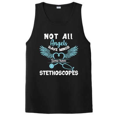 Not All Angels Have Wings Some Have Stethoscopes Funny Nurse Funny Gift PosiCharge Competitor Tank