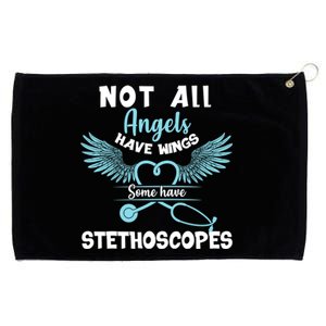 Not All Angels Have Wings Some Have Stethoscopes Funny Nurse Funny Gift Grommeted Golf Towel