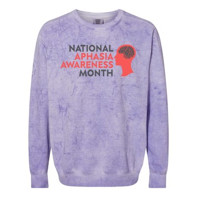 National Aphasia Awareness Month Gift Colorblast Crewneck Sweatshirt