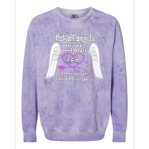 Not All Angels Wear Wings Some Wear Stethoscopes Lpn Nurse Funny Gift Colorblast Crewneck Sweatshirt