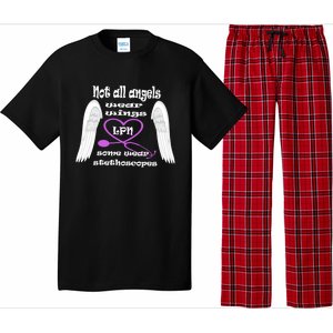 Not All Angels Wear Wings Some Wear Stethoscopes Lpn Nurse Funny Gift Pajama Set