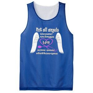 Not All Angels Wear Wings Some Wear Stethoscopes Lpn Nurse Funny Gift Mesh Reversible Basketball Jersey Tank