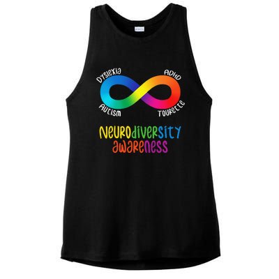 Neurodiversity Awareness ADHD Autism Dyslexia Tourette Ladies PosiCharge Tri-Blend Wicking Tank