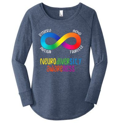 Neurodiversity Awareness ADHD Autism Dyslexia Tourette Women's Perfect Tri Tunic Long Sleeve Shirt