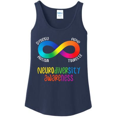 Neurodiversity Awareness ADHD Autism Dyslexia Tourette Ladies Essential Tank