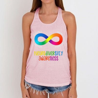 Neurodiversity Awareness ADHD Autism Dyslexia Tourette Women's Knotted Racerback Tank