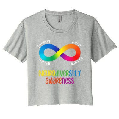 Neurodiversity Awareness ADHD Autism Dyslexia Tourette Women's Crop Top Tee