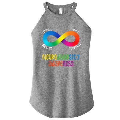 Neurodiversity Awareness ADHD Autism Dyslexia Tourette Women's Perfect Tri Rocker Tank