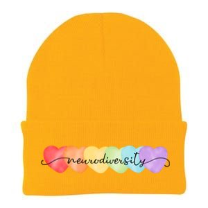 Neurodiversity Autism Awareness Hearts Knit Cap Winter Beanie