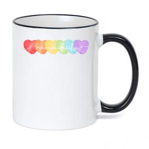 Neurodiversity Autism Awareness Hearts 11oz Black Color Changing Mug