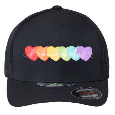 Neurodiversity Autism Awareness Hearts Flexfit Unipanel Trucker Cap