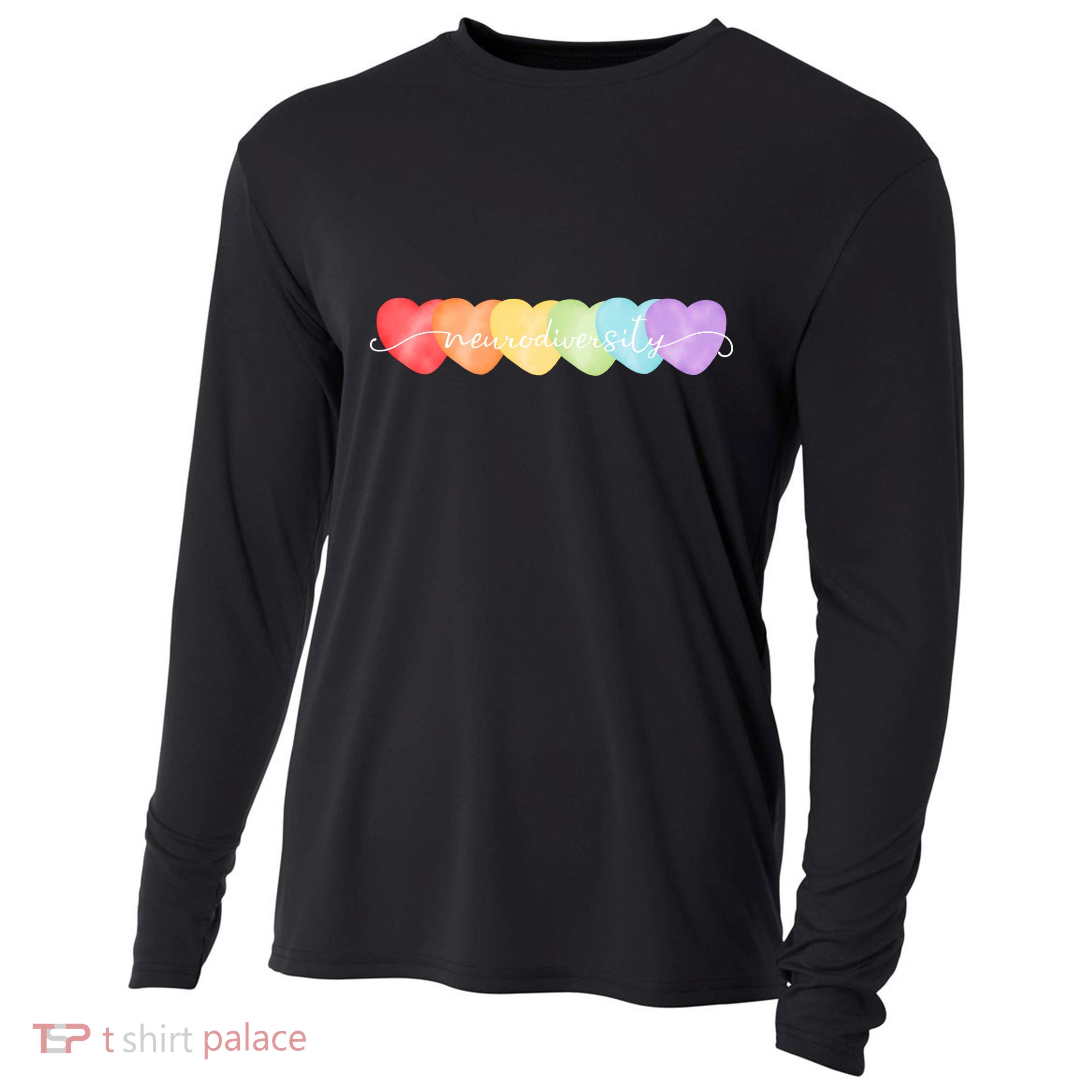 Neurodiversity Autism Awareness Hearts Cooling Performance Long Sleeve Crew