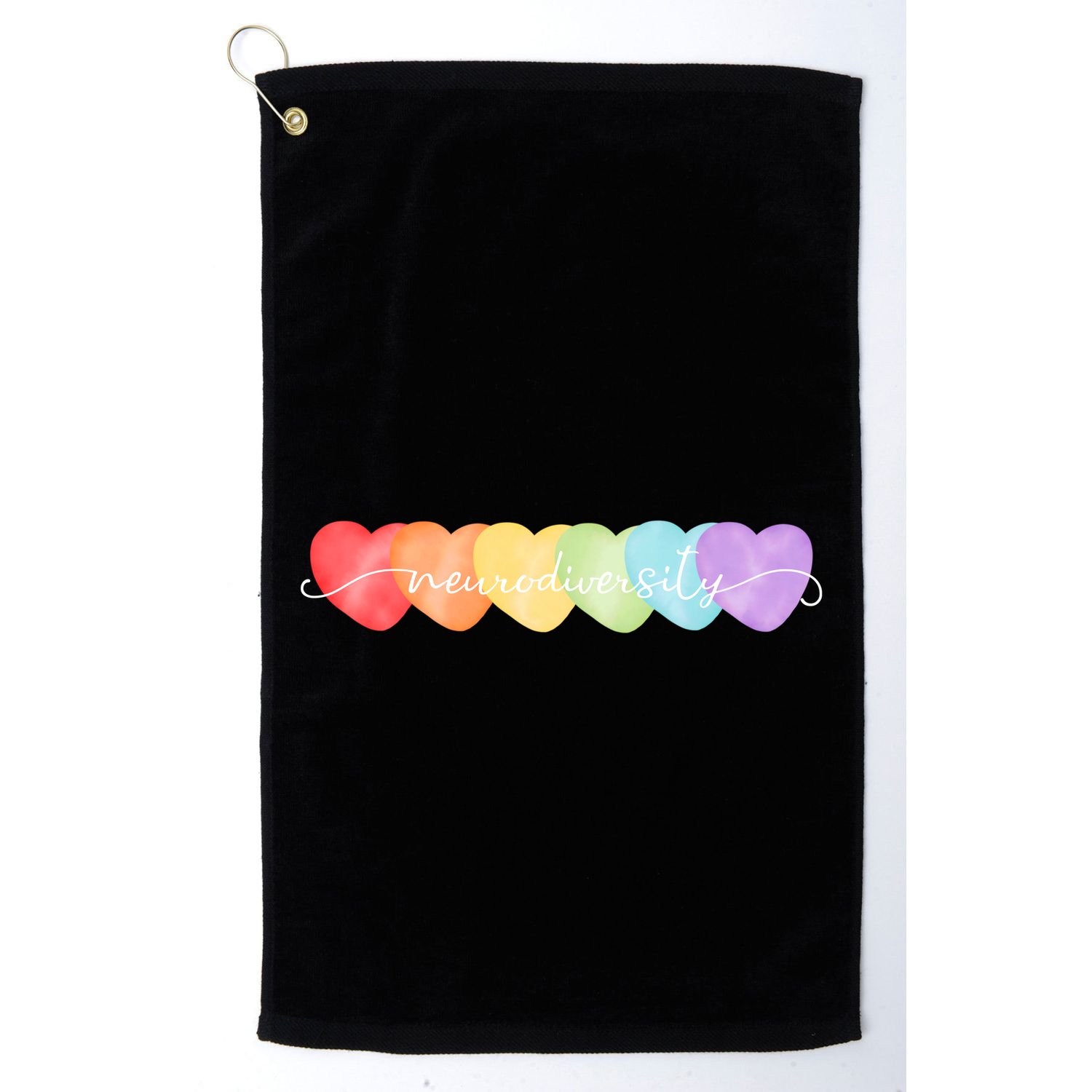 Neurodiversity Autism Awareness Hearts Golf Towel