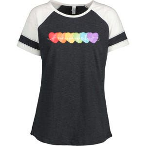 Neurodiversity Autism Awareness Hearts Enza Ladies Jersey Colorblock Tee