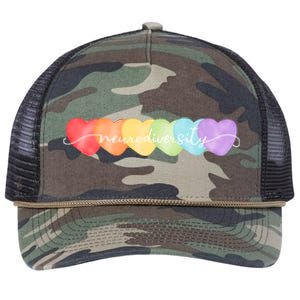 Neurodiversity Autism Awareness Hearts Retro Rope Trucker Hat Cap