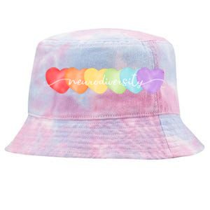 Neurodiversity Autism Awareness Hearts Tie-Dyed Bucket Hat