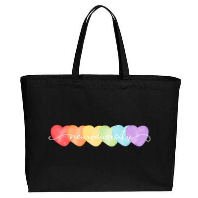 Neurodiversity Autism Awareness Hearts Cotton Canvas Jumbo Tote