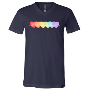 Neurodiversity Autism Awareness Hearts V-Neck T-Shirt