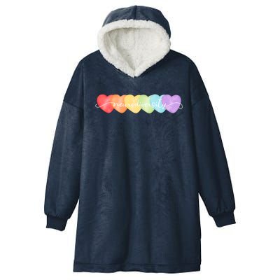 Neurodiversity Autism Awareness Hearts Hooded Wearable Blanket