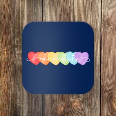 Neurodiversity Autism Awareness Hearts Coaster