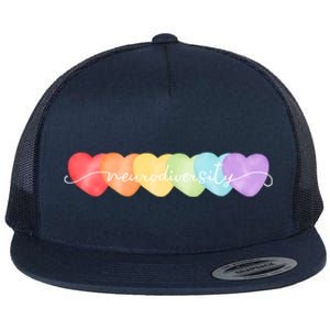 Neurodiversity Autism Awareness Hearts Flat Bill Trucker Hat